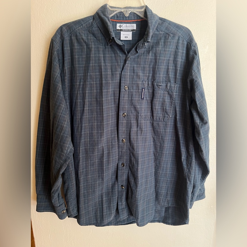 Columbia Men's Dark Blue Checkered Shirt